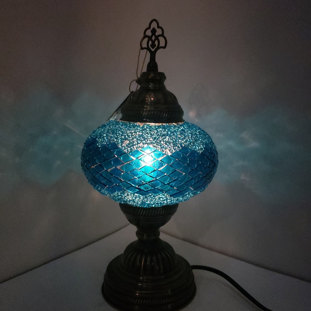 Handmade Turkish mosaic table lamp